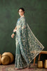 Sea Green Embroidered Net Saree with Designer Border Party Wear Saree