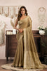 Golden Beige Silk Saree with Rich Zari Border Designer Saree