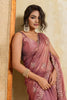 Dusty Pink Designer Saree Embroidery Sequin Georgette Saree