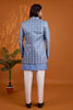 Luxury Sky Blue Indo Western Sherwani for Men With Designer Jacquard Jacket