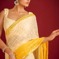 Elegant Yellow Soft Georgette Saree Thread Work for Women