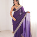 Royal Purple Organza Saree with Designer Embroidered Border