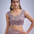 Lavender Pink Silk Saree with Zari Embroidery Designer Blouse