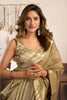 Golden Beige Silk Saree with Rich Zari Border Designer Saree