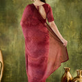 Wine Embroidered Designer Saree with Matching Blouse