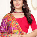 Elegant Purple Multicolor Printed Saree with Designer Saree