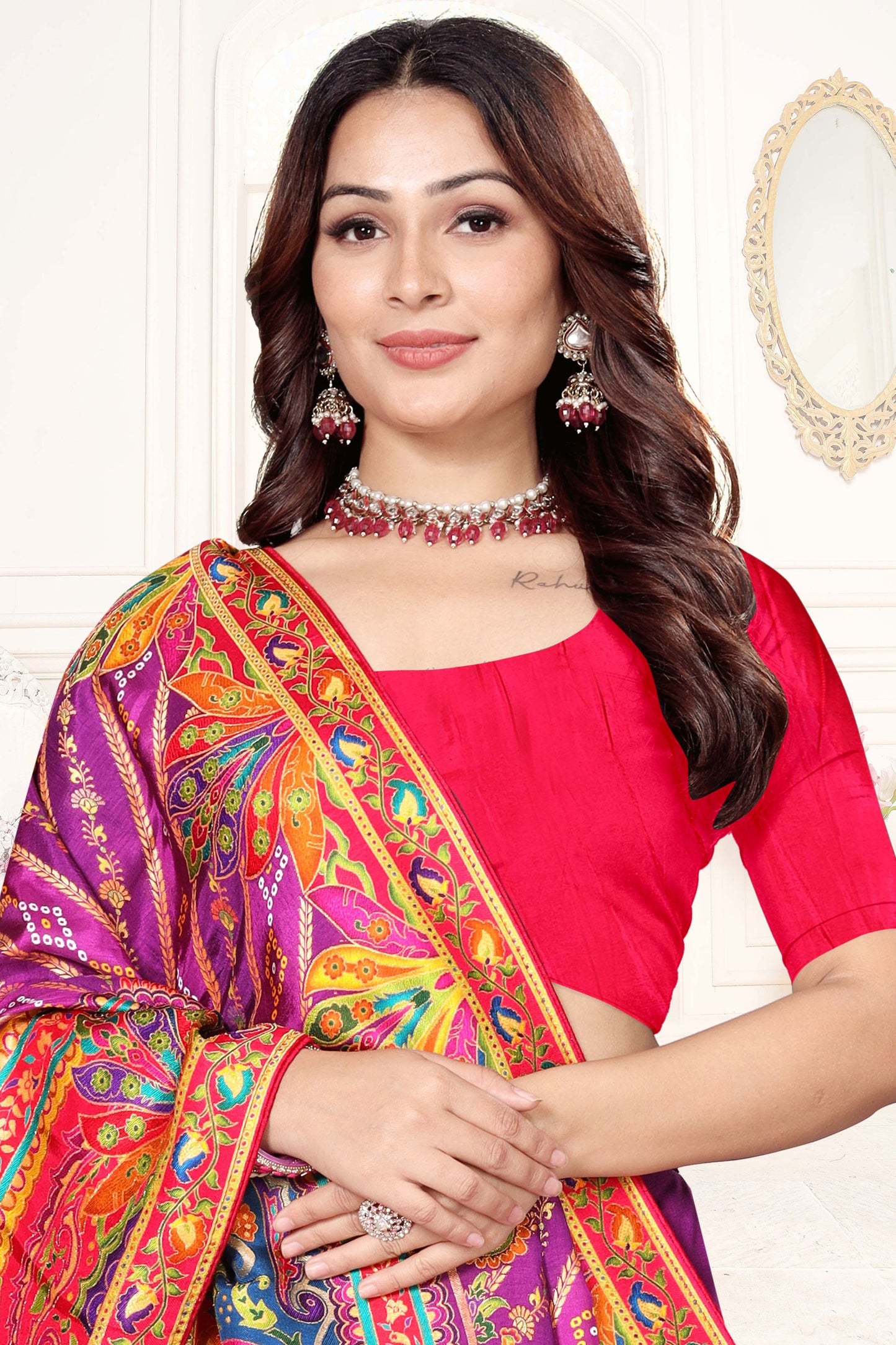 Elegant Purple Multicolor Printed Saree with Designer Saree