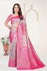 Rani Pink and Beige Banarasi Silk Saree with Rich Zari Woven Design