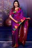 Royal Magenta Purple Soft Silk Saree Multicolor Temple Border Rich Zari Pallu