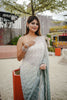 Mint Green Silver Ombre Saree and Designer Border Party Saree