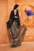 Designer Black Sequin Party Wear Saree Gold Embellished Saree