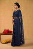 Navy Blue Net Saree Heavy Sequins Embroidery Designer Border