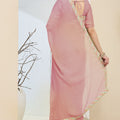 Dusty Pink Saree Multicolor Embroidered Border Ready To Wear