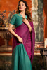 Magenta and Green Dual Tone Silk Saree with Minimal Design