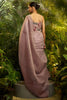 Dusty Mauve Crushed Tissue Saree Designer Embroidered Blouse