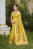 Mustard Yellow Banarasi Silk Saree Woven Zari Work Festive Wear