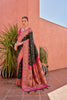 Premium Black and Rani Pink Banarasi Silk Saree and Contrast Pallu