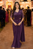 Purple Sequins Ready to Wear Designer Saree with Embroidered Blouse