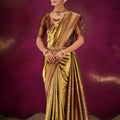 Traditional Gold Kanjivaram Silk Saree with Rich Zari Border