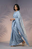  Sky Blue Silk Saree with Embroidered Border Designer Blouse 