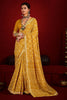 Designer Yellow Bandhani Print Saree with Traditional Border Festive Wear Saree