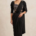 Black Designer Ready to Wear Saree with Sequins Blouse