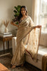  Beige Tissue Silk Saree with Delicate Embroidery and Designer Border