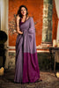 Grey and Wine Dual Tone Silk Saree with Minimal Border Designer Blouse