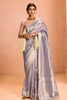 Silver Grey Soft Silk Saree with Woven Butti Designer Blouse