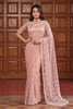 Elegant Blush Pink Sequins Embroidered Net Saree with Designer Blouse