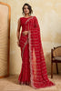 Red Designer Saree Heavy Embroidery Border Sequins Georgette Saree