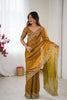 Mustard Yellow Handwoven Organza Silk Saree Designer Blouse