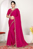  Rani Pink Silk Saree with Golden Zari Border Designer Saree