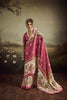  Pink Linen Silk Saree Floral Digital Print Designer Tassel Pallu