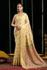 Elegant Beige Handloom Cotton Saree with Woven Geometric Motifs