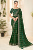 
Dark Green Embroidered Designer Saree with Sequins Work Blouse
