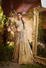 Golden Beige Embroidered Silk Saree with Floral Handwork Border