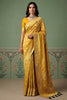Royal Mustard Yellow Heavy Embroidered Banarasi Silk Saree