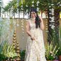 Superb Cream Rayon Digital Printed Designer Gown with Dupatta for Women