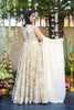 Superb Cream Rayon Digital Printed Designer Gown with Dupatta for Women