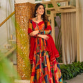 Wonderful Multicolor Rayon Digital Printed Designer Gown with Dupatta for Women