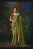 Captivating Olive Green Silk Saree with Beads Work and Designer Border for Women