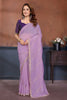 Lavender Georgette Saree with Gold Embroidered Border Matching Blouse