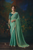 Graceful Sea Green Silk Saree with Beads Work and Designer Border for Women