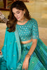 Glorious Sea Green Art Silk Lehenga Choli with Heavy Embroidered Border and Matching Dupatta