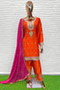 Elegant Orange Chinon Silk Embroidered Salwar Suit Designer Dupatta for Festive