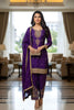 Elegant Purple Chinon Silk Embroidered Salwar Suit Dupatta Festive Wear