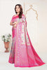 Rani Pink and Beige Banarasi Silk Saree with Rich Zari Woven Design