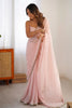 Soft Pink Georgette Saree with Embellished Border Party Festive Wear