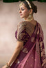 Dusty Pink Silk Saree with Wine Purple Contrast Border